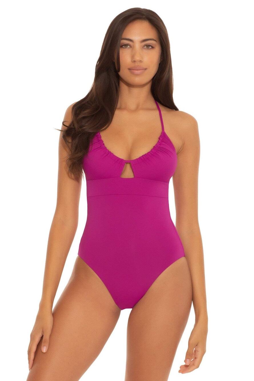 Becca by Rebecca Virtue Berry Convertible One Piece Swimsuit Size Medium